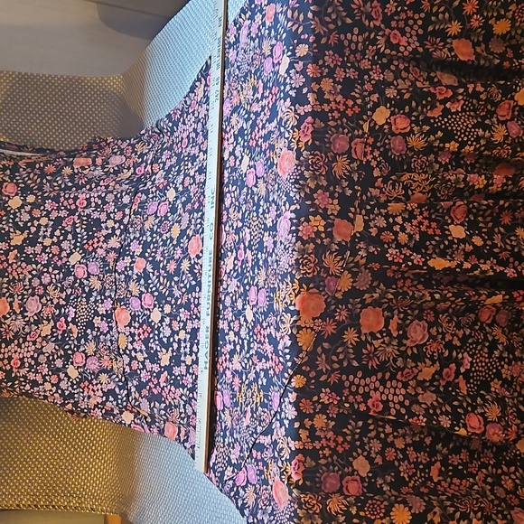 Peruvian Connection Chelsea Black Floral Jersey Tank Fit N Flare Dress Medium - Picture 10 of 10